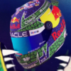 El piloto mexicano llevará un casco especial para esta carrera en Estados Unidos, que fue presentado por Red Bull Racing