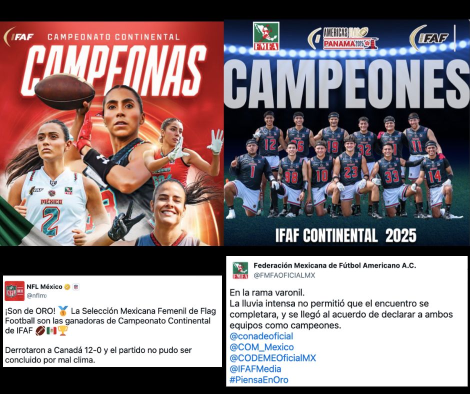 México logra doble campeonato continental de Flag Football y asegura boleto al Mundial 2026