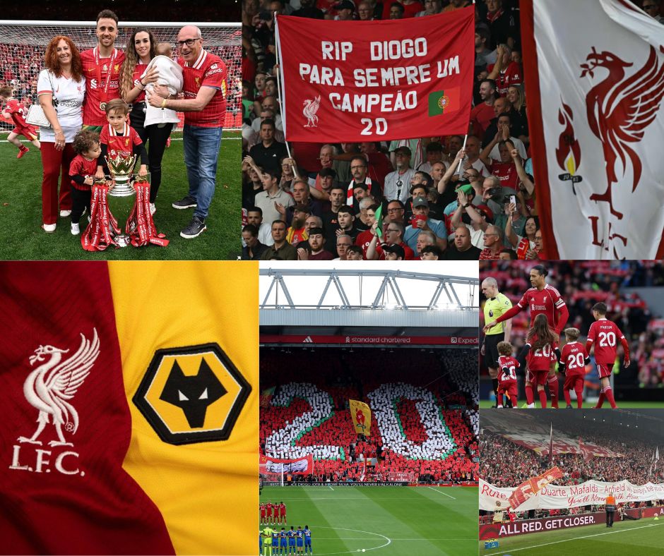 Anfield honra a Diogo Jota en emotivo homenaje: Sus hijos encabezan el tributo previo al partido