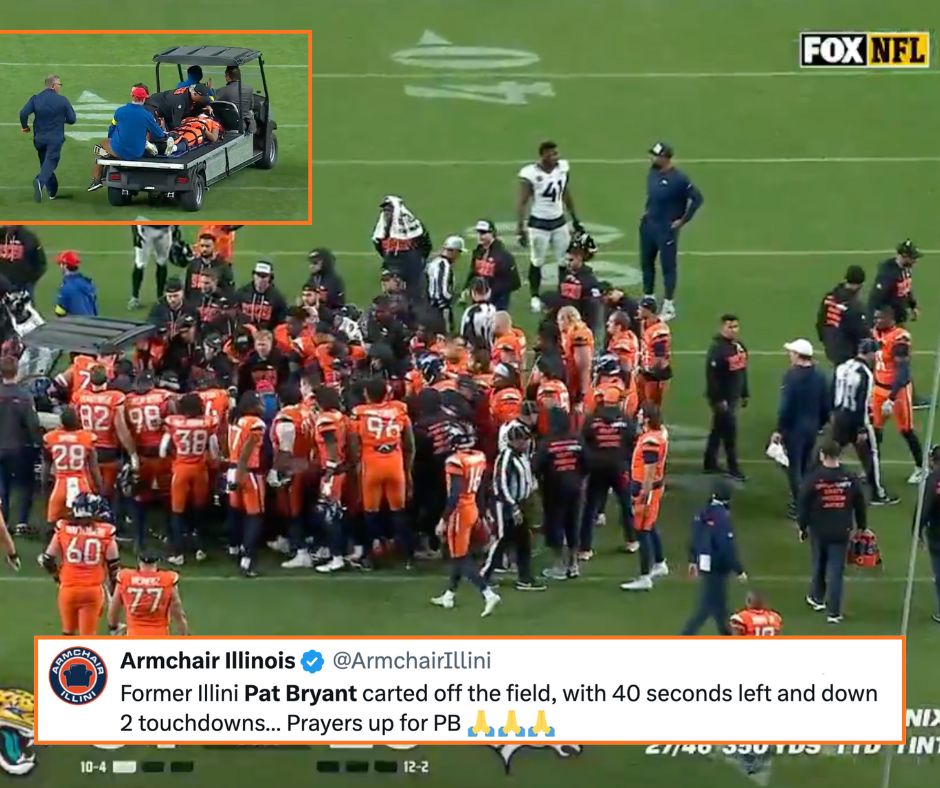 Bryant es retirado en camilla tras fuerte golpe en el cierre del Broncos vs Jaguars en Denver