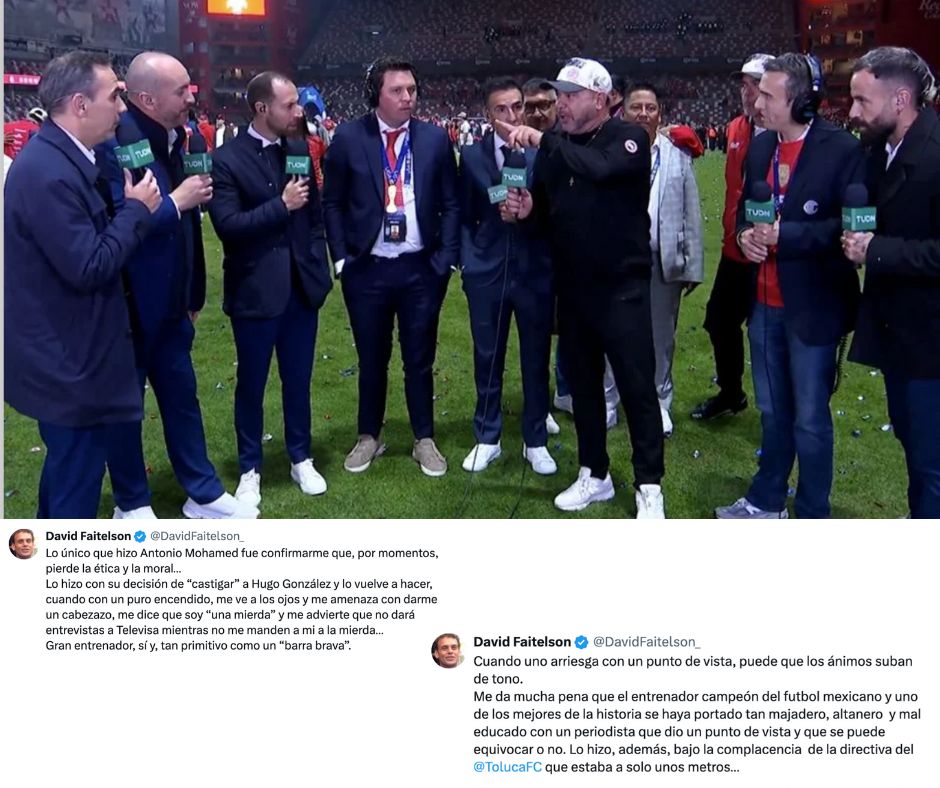 Polémica en los festejos del Toluca: Antonio Mohamed confronta a David Faitelson tras cuestionamientos