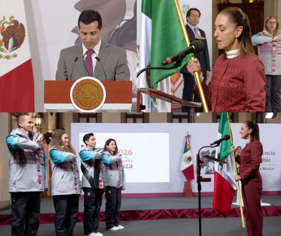 México presente en Milano-Cortina: Sheinbaum abandera a su delegación olímpica de invierno