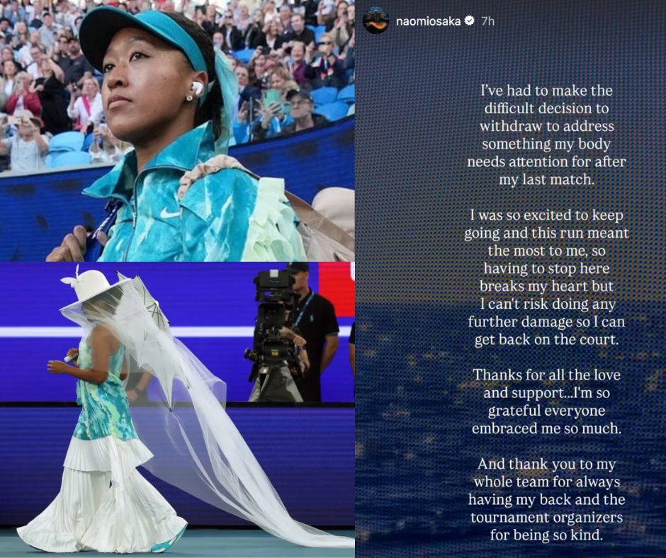 Moda, tensión y retiro inesperado: Naomi Osaka se despide del Abierto de Australia por lesión