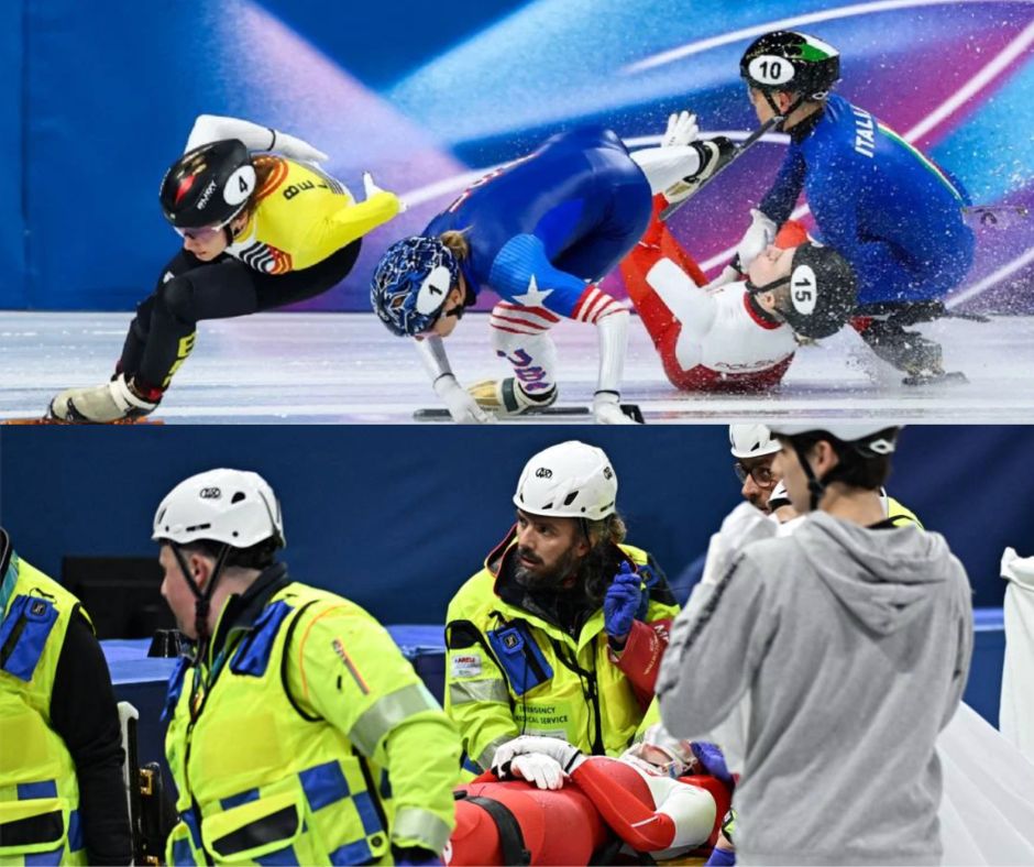 Kamila Sellier es evacuada en camilla tras impactante accidente con cuchilla a centímetros del ojo