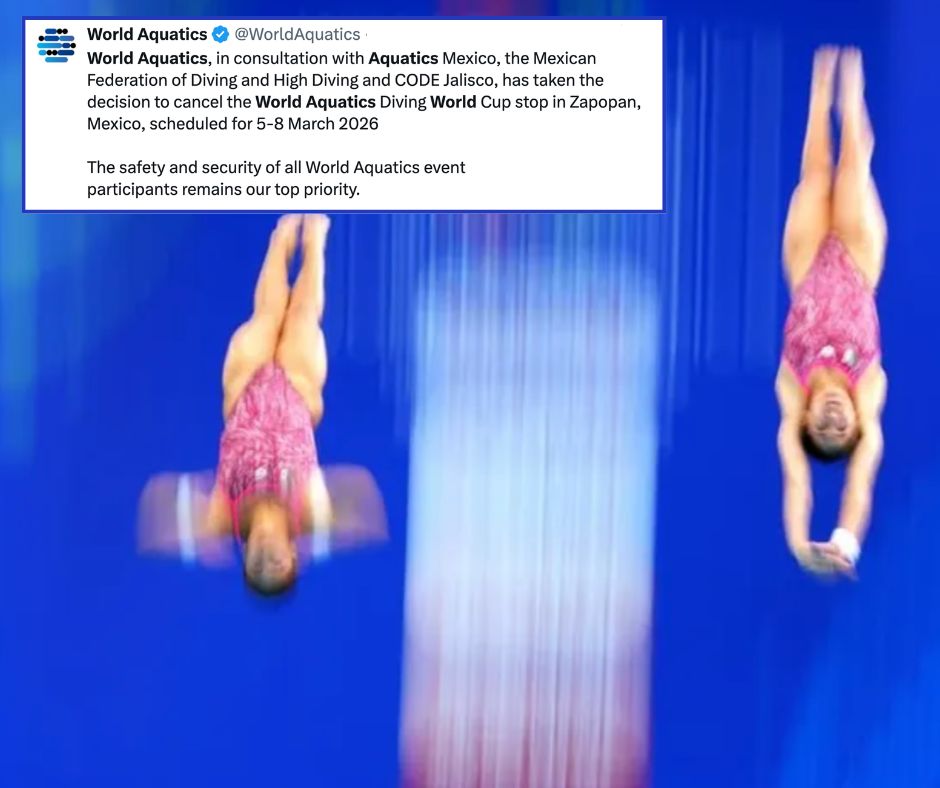 Cancelan la Copa Mundial de Clavados en Zapopan por motivos de seguridad y modifican la clasificación
