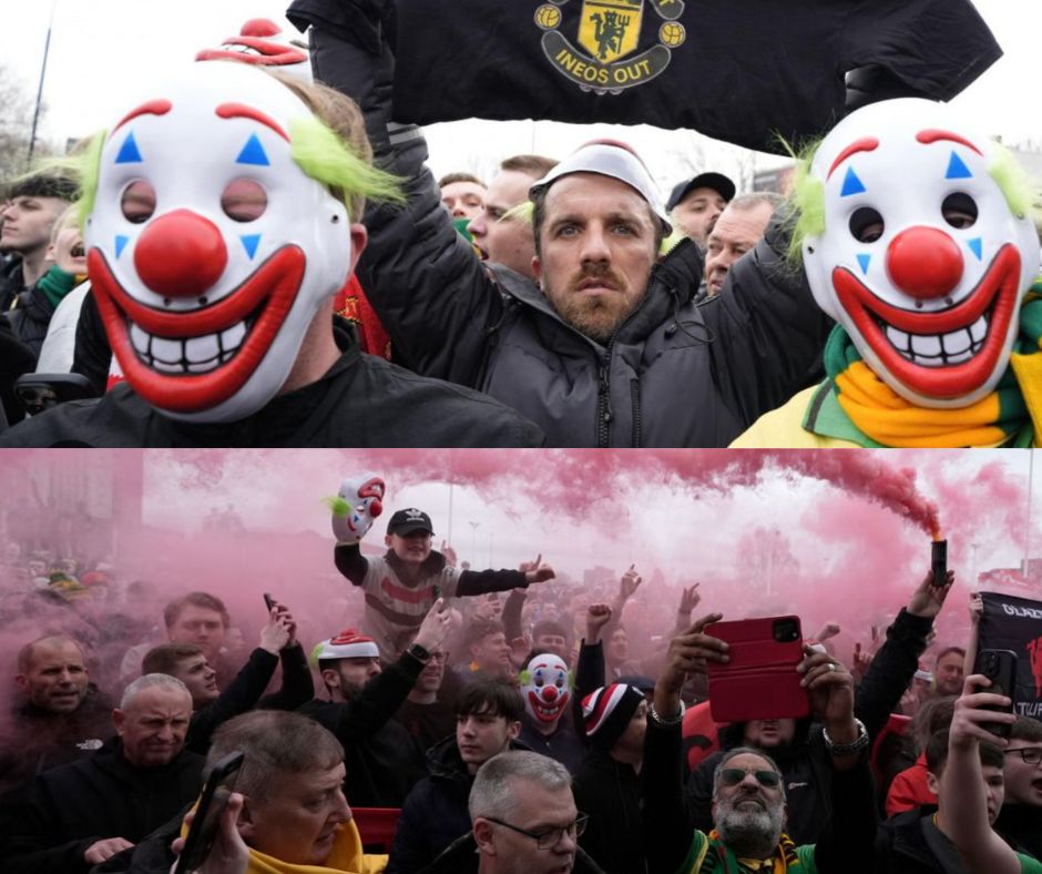 Payasos, bengalas y consignas: La protesta masiva que volvió a señalar a los dueños del Manchester United