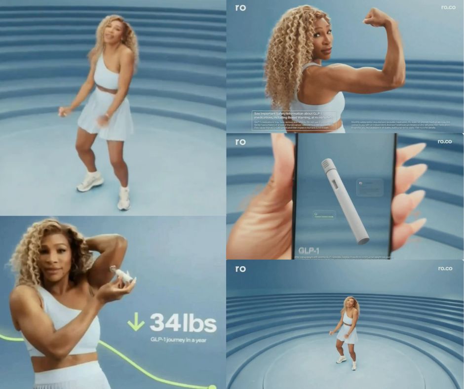 Serena Williams protagoniza anuncio de fármaco para adelgazar en el SBLX y desata debate