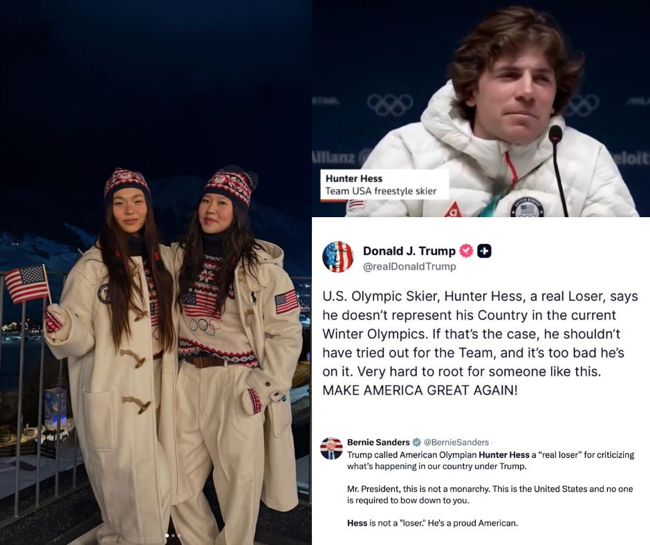 Atletas de EU responden a Trump tras llamar “perdedor” a Hunter Hess en plenos Juegos de Invierno