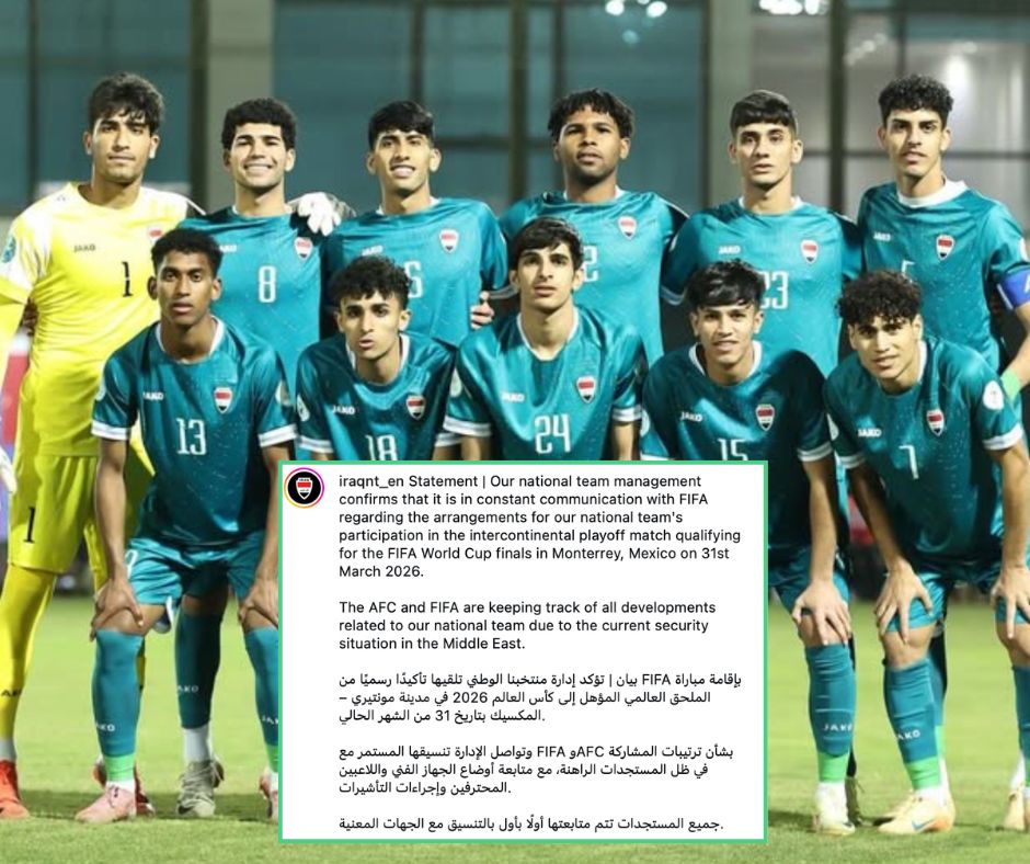Irak en riesgo de perder el repechaje mundialista por crisis en Medio Oriente