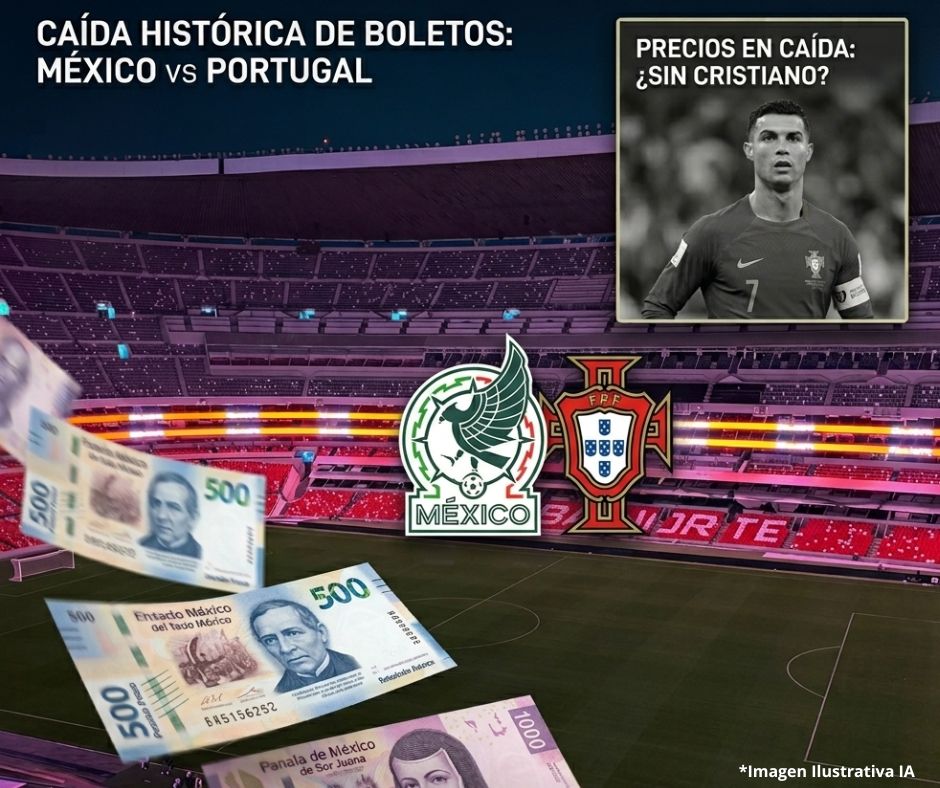 Sin Cristiano en la cancha, el mercado se enfría: boletos para México vs Portugal caen hasta 70%