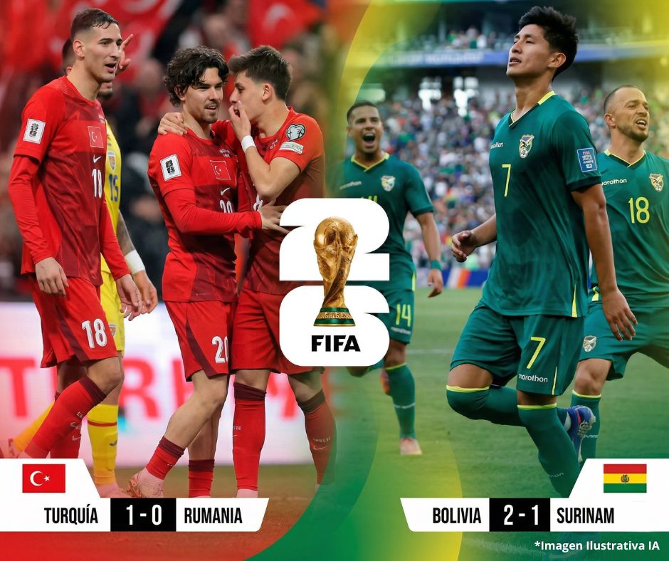 Inician repechases: Turquía queda a un paso del Mundial 2026 y Bolivia remonta ante Surinam