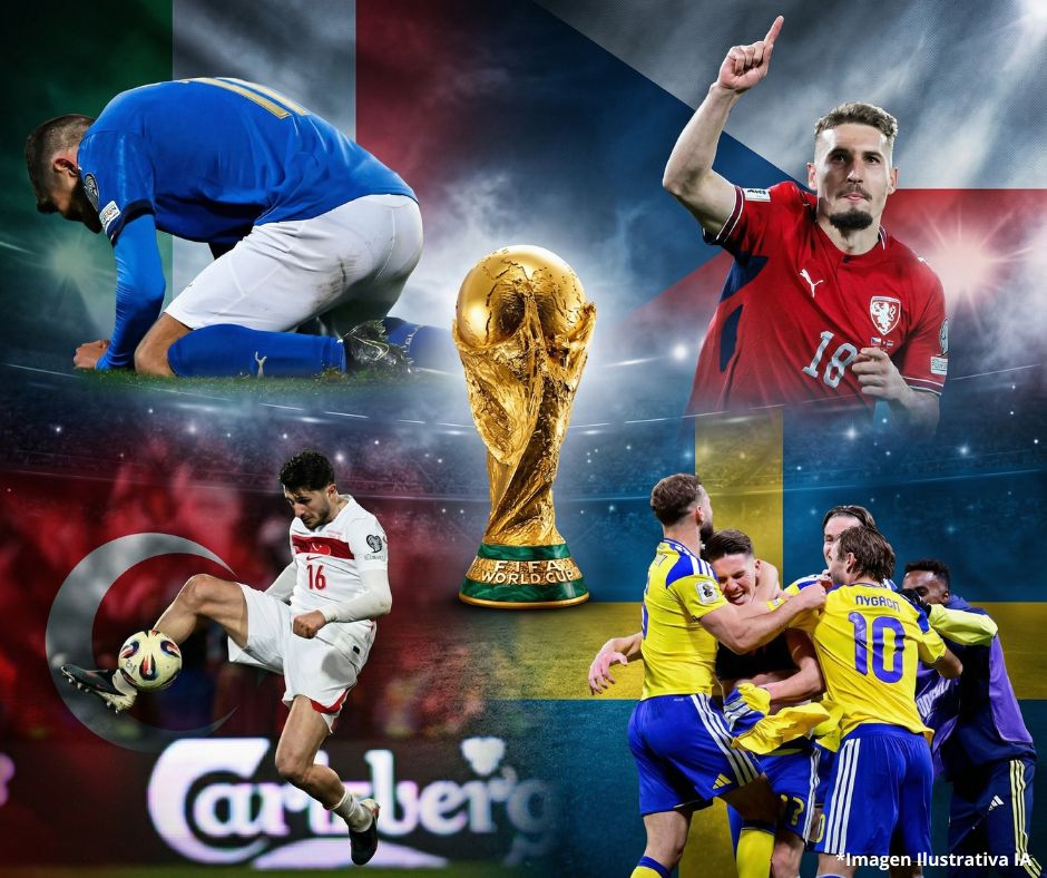 Italia se hunde en el repechaje, República Checa enfrentará a México y Suecia y Turquía van al Mundial