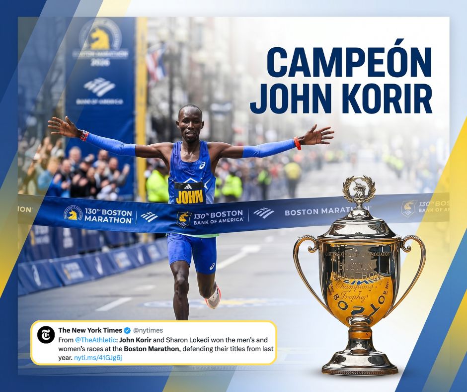 John Korir rompe récord histórico y Sharon Lokedi repite triunfo en el Maratón de Boston