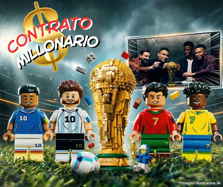 Cuatro estrellas del futbol mundial impulsan campaña de LEGO con publicaciones millonarias