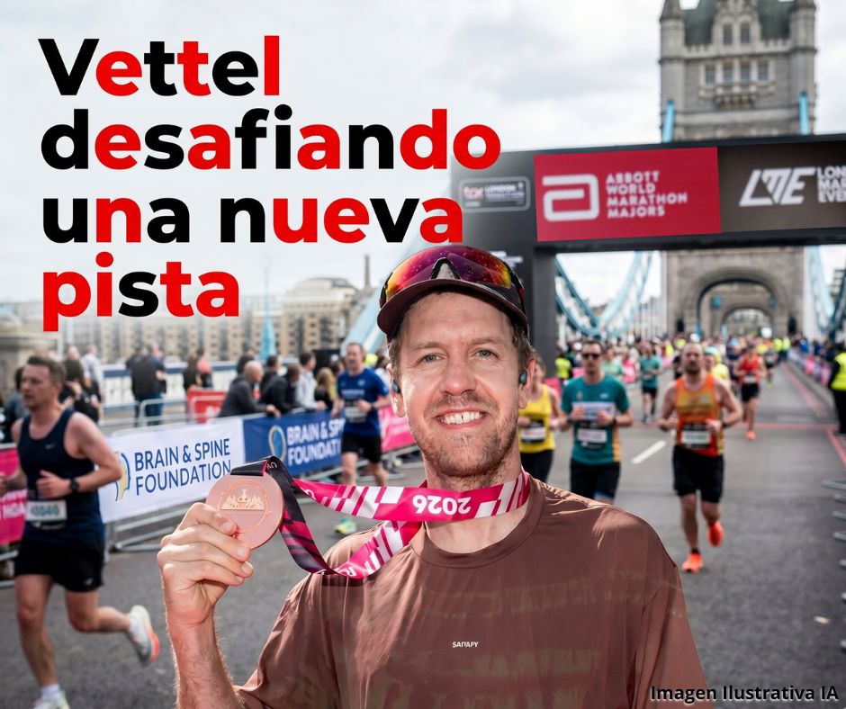 Vettel cambia el volante por los tenis y debuta con sorprendente marca en maratón de  Londres