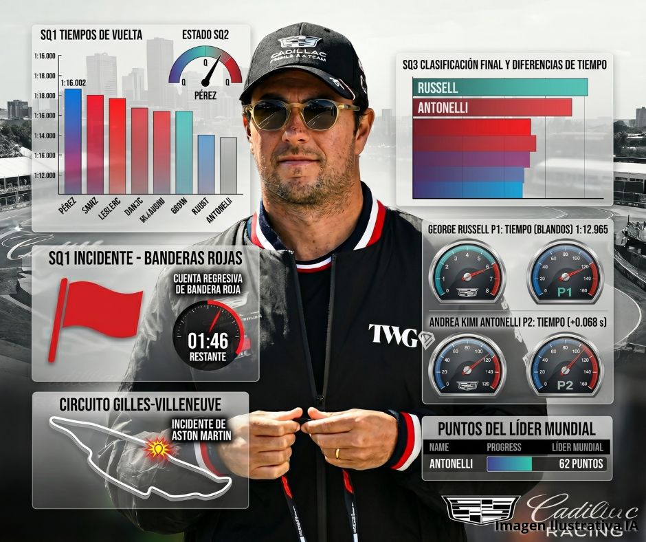 Checo queda fuera en la SQ1, pero Cadillac alcanza en Canadá su mejor posición