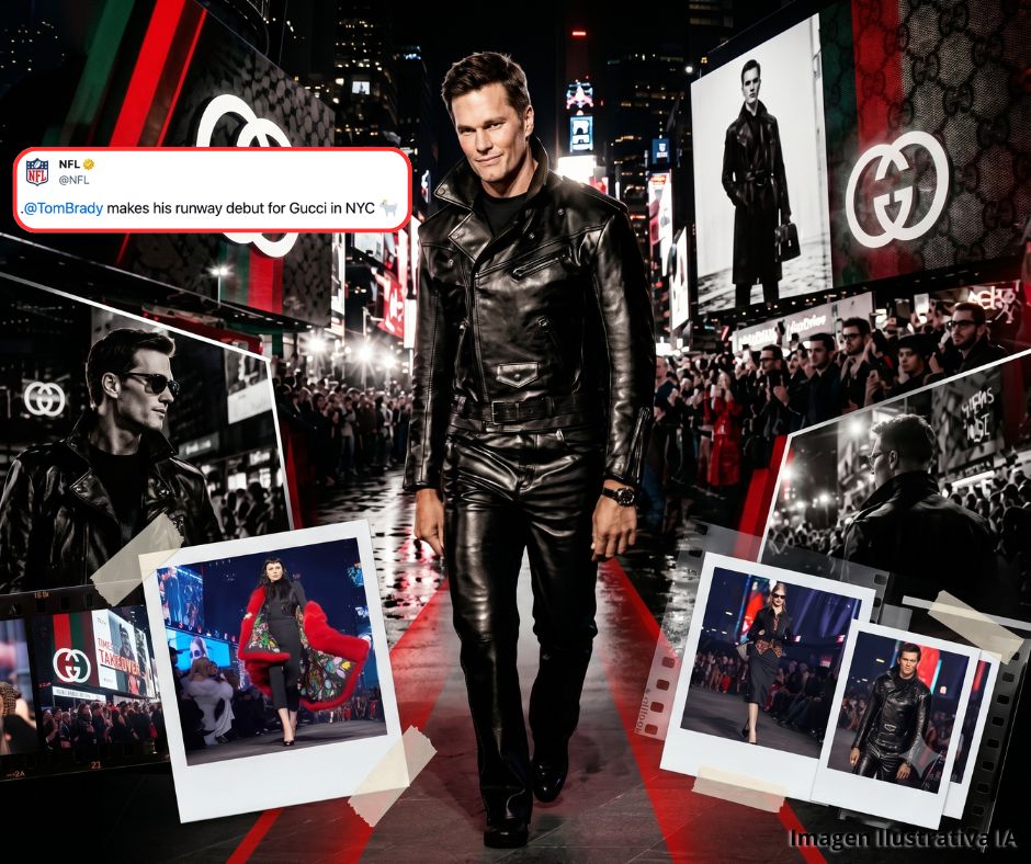 Gucci toma Times Square y convierte a Tom Brady en protagonista de una noche histórica en Nueva York