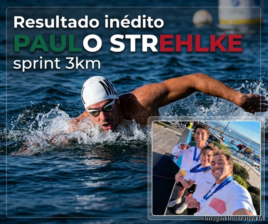 Paulo Strehlke hace historia de plata para México en Aguas Abiertas