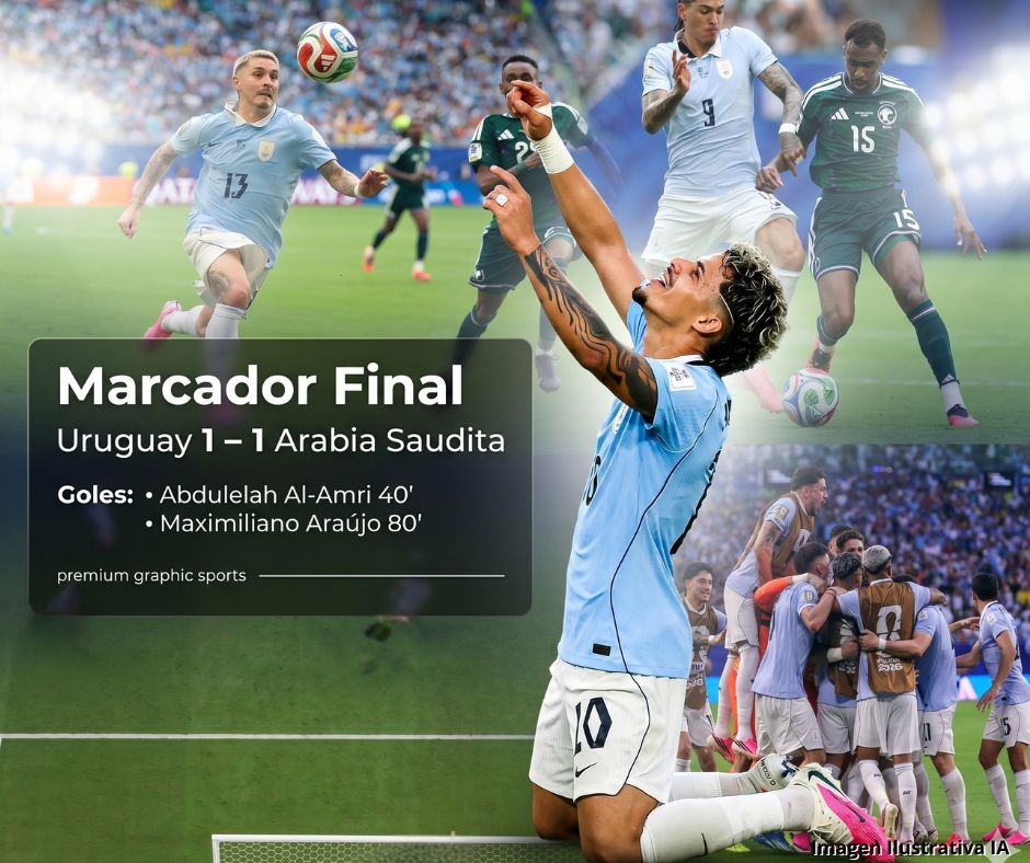 Arabia Saudita acaricia la sorpresa, pero Uruguay evita el golpe en el cierre de su debut 