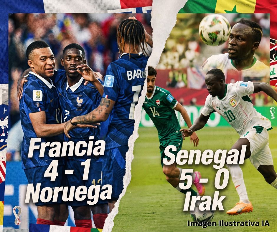 Francia arrasa el Grupo I; Senegal se aferra al Mundial tras aplastar a Irak