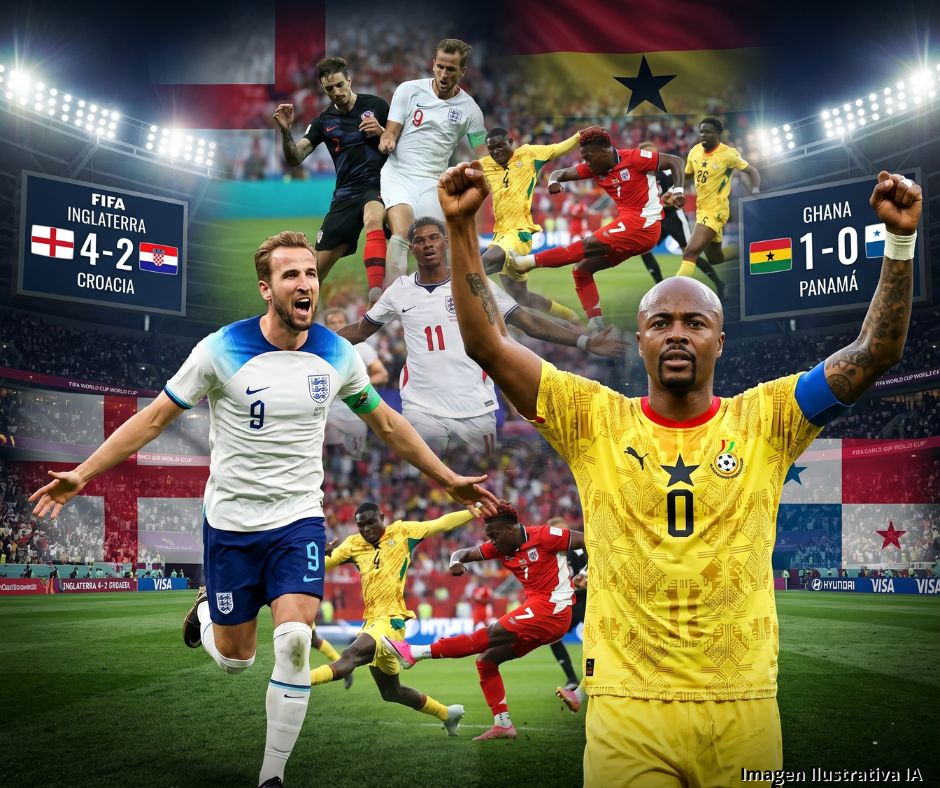 Kane lidera la ofensiva inglesa y Ghana encuentra la gloria en el último suspiro