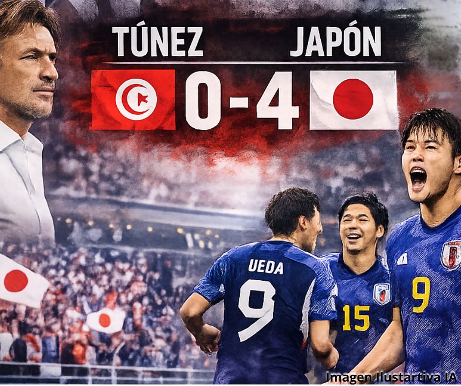 Japón sentencia la despedida de Túnez con una goleada contundente y de impacto
