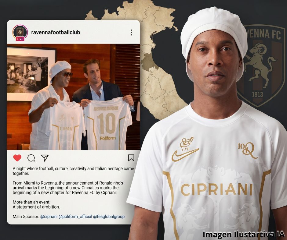 Ronaldinho rompe el tablero del futbol italiano: Vuelve a los 46 años en el Ravenna Serie C